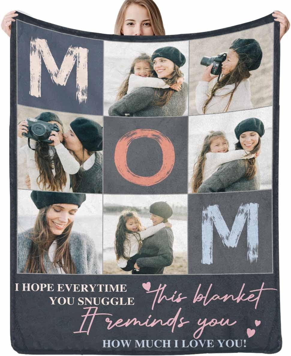 Custom Throw Blanket for Dad with Photo Personalized Happy Fathers Day