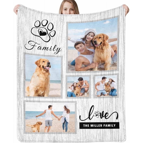 Custom Throw Blanket for Dad with Photo Personalized Happy Fathers Day Blankets with Pictures Customized Blanket for Dad Grandpa on Fathers day Halloween Christmas New Year Blankets