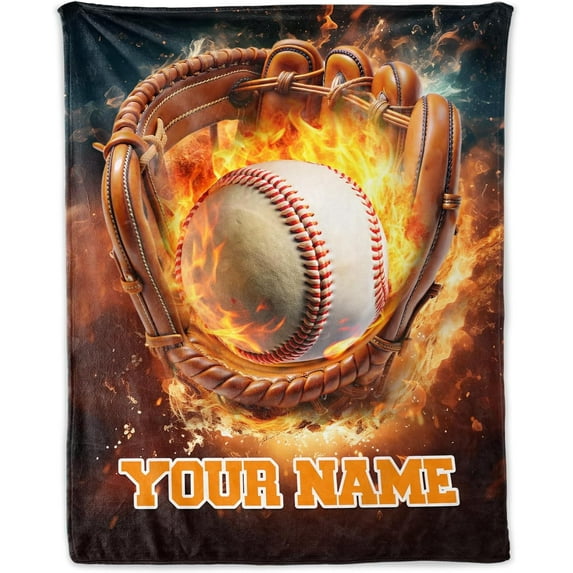 Custom Throw Blanket Gift for Boys - 30" x 40" Inches Soft Cozy Baseball Blanket for Lap, Couch, Office - Cool Sport Throw Blanket for Girls Kids