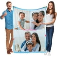 thumbnail image 1 of Custom Throw Blanket, with Photos and Text, Picture Collage Blanket, Personalised Gift, for Dad, Mum, Kids, Dog, Friend or on Anniversary, 3 Photos, 50"×60", 1 of 6