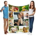 thumbnail image 1 of Custom Throw Blanket, with Photos and Text, Picture Collage Blanket, Personalised Gift, for Dad, Mum, Kids, Dog, Friend or on Anniversary, 3 Photos, 50"×60", 1 of 6