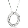 thumbnail image 1 of Custom Tilted Diamond Block Letter Initial Necklace in 14k White Gold, 1 of 2