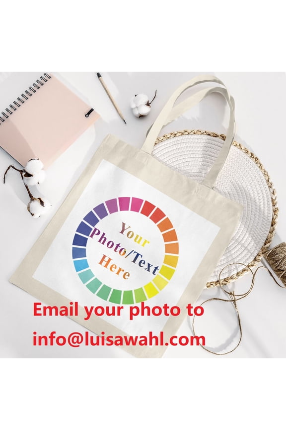 Custom Tote Bags Add Your Design For Business Work Travel Personalized Shoulder Bag Beige