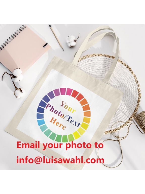Custom Tote Bags Add Your Design For Business Work Travel Personalized Shoulder Bag Beige