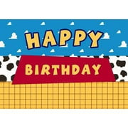 Custom Toy Story Buzz Lightyear Woody Birthday Banner Photo Backdrop Boys Kids Party Decor Supplies Decorations