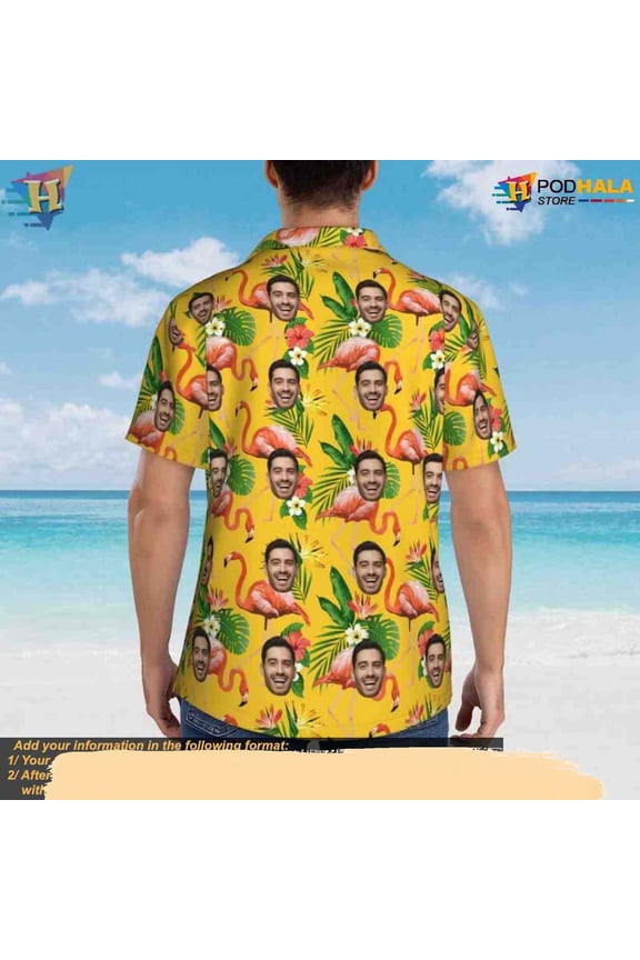 Custom Tropical Floral Shirt with Face, Personalized Funny Beach Shirts