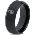 thumbnail image 1 of Tungsten Handmade Black Embellished Gamer Small Cool Rings Unique Wedding Gifts Engraving, 1 of 7
