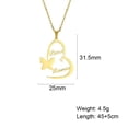 thumbnail image 1 of Custom Two Name Necklace For Couple Heart Butterfly Pendant Romantic Love Gift, 1 of 8