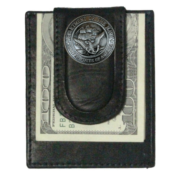 Custom U S Navy Paul and Taylor Money Clip Wallet Black