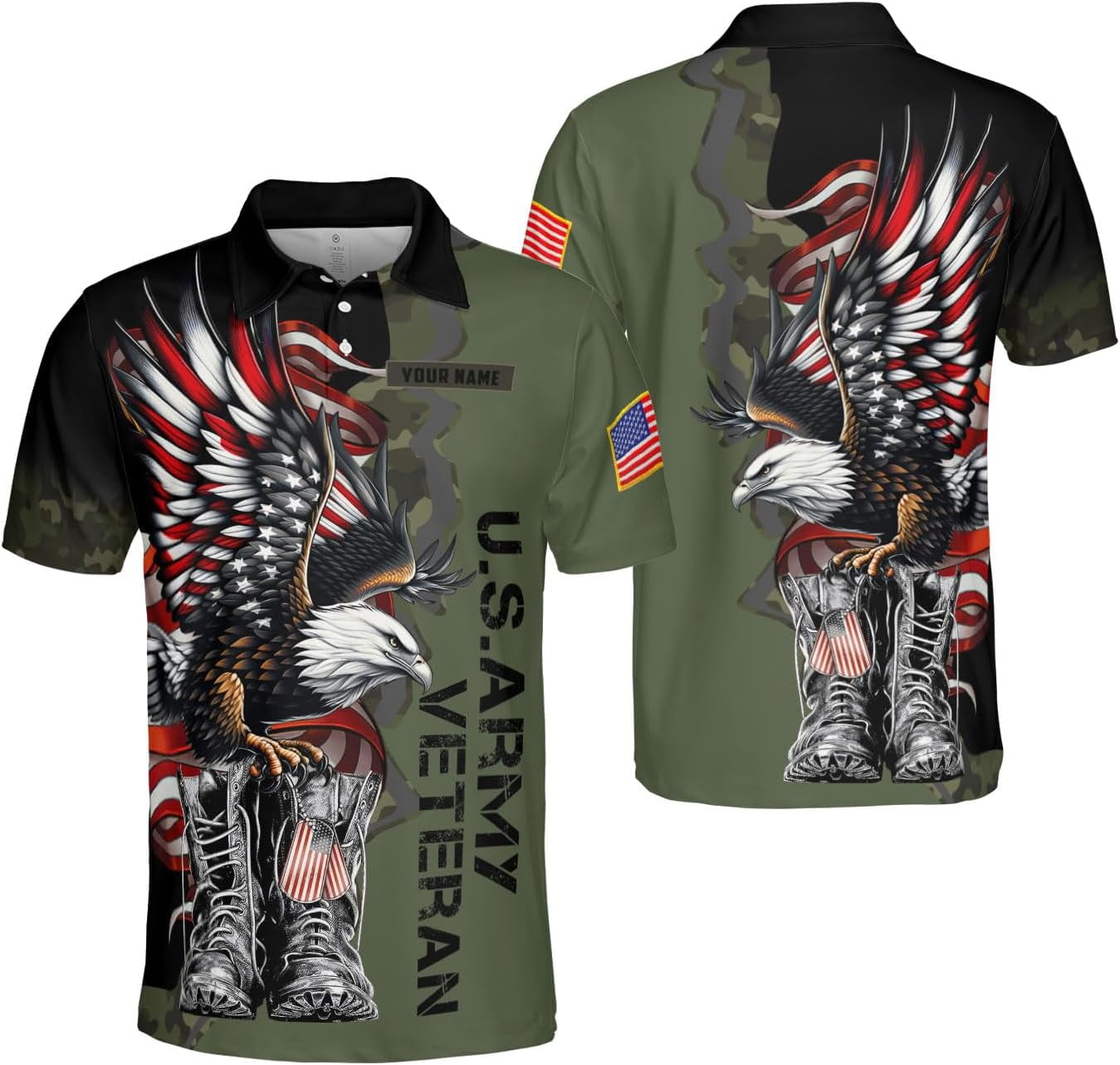 Personalized Veteran All-Over Print Polo Shirt - Gift Idea For Veteran