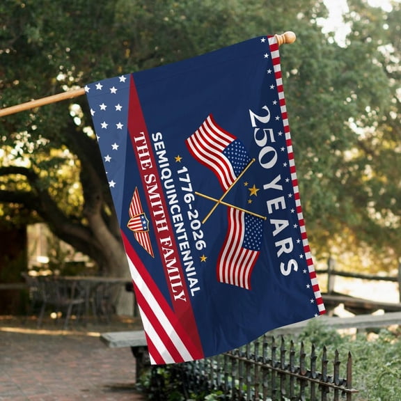 Custom USA 250th Anniversary Flag, Personalized Flag 12x18 POLE NOT INCLUDED Garden Flag