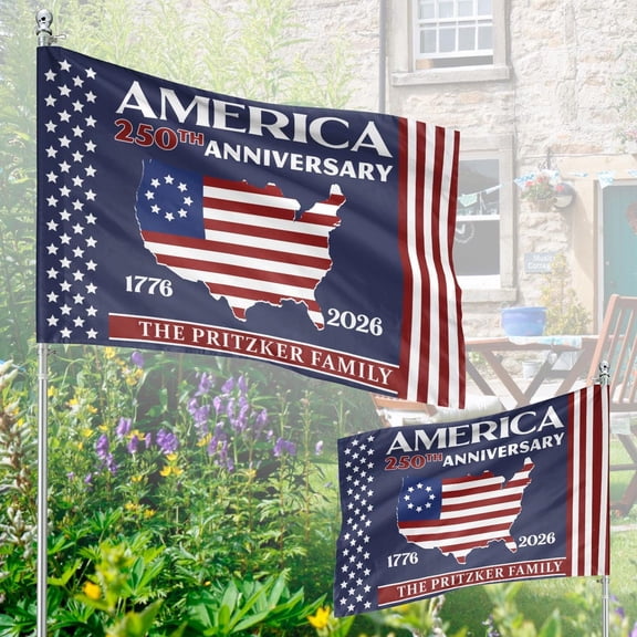 Custom USA Map America 250 Years Patriotic Flag 12x18 POLE NOT INCLUDED Garden Flag