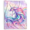 thumbnail image 1 of Custom Unicorn Blanket with Name, 50 x 40 Inches Soft Fuzzy Animal Blanket for Girls, Unicorn Lovers, Cozy Blanket, Warm Flannel Throw Blanket Bed Room Decor, Camping, Travel, Chair, 1 of 6