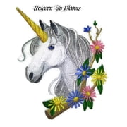 Custom Unicorn In Blooms Embroidery Iron On/Sew patch [7.52" X 5.86"]