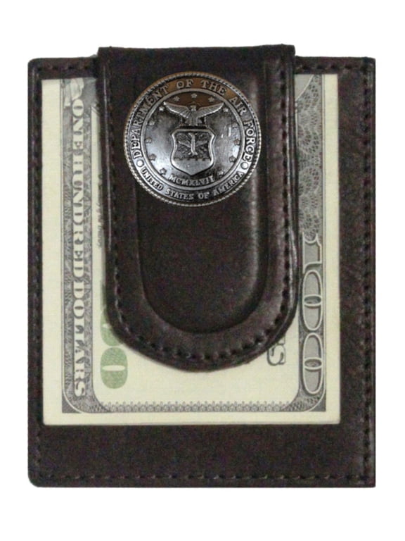 Custom United States Air Force Paul and Taylor Money Clip Wallet Brown