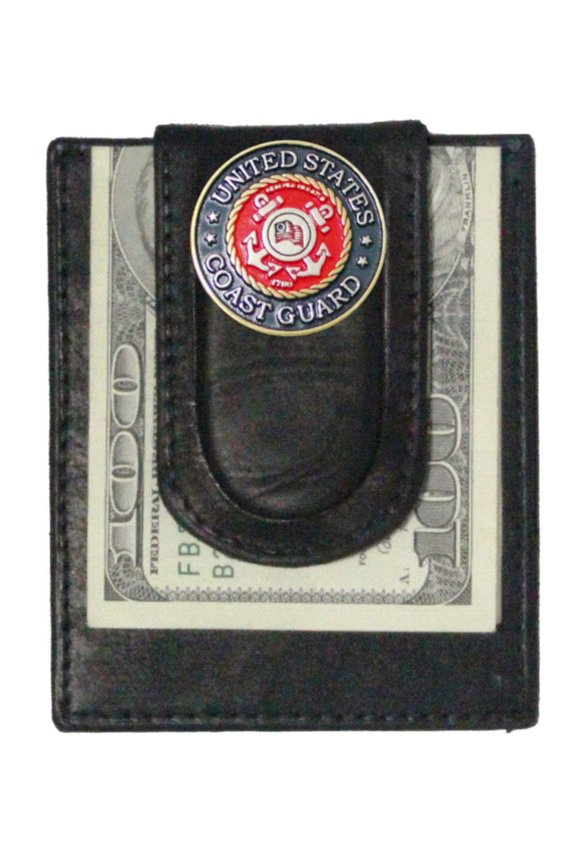Custom United States Coast Guard Paul and Taylor Money Clip Wallet Black