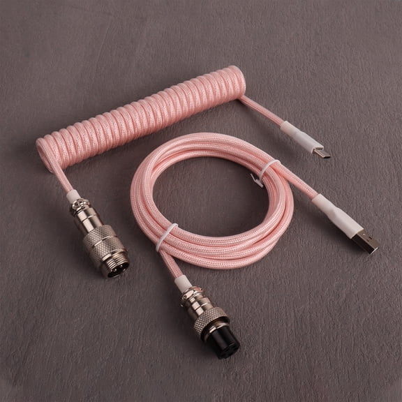 Custom Usb Cable Type c Coiled Mechanical Coiled Cable aviator Usb GX16 Paracord Keyboard Cable