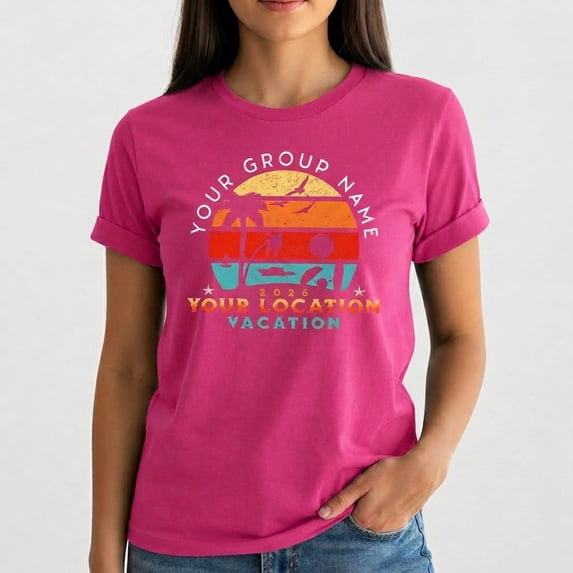 Custom Vacation Group T-Shirt Personalized Beach Trip Shirt, Family Trip Matching Tee, Your Group Name Location Vacation Shirt