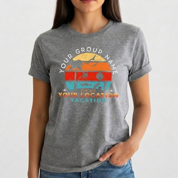 Custom Vacation Group T-Shirt Personalized Beach Trip Shirt, Family Trip Matching Tee, Your Group Name Location Vacation Shirt
