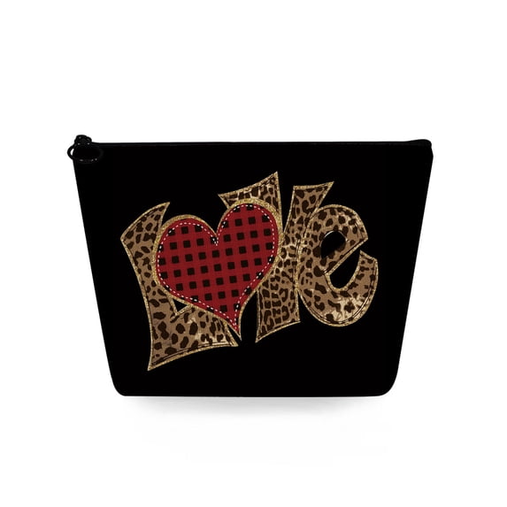 Custom Valentine's Day Gift Bag Love Floral Printed Women's Cosmetic Bags High Quality Pretty Toiletry Bag Organizer Pencil Case