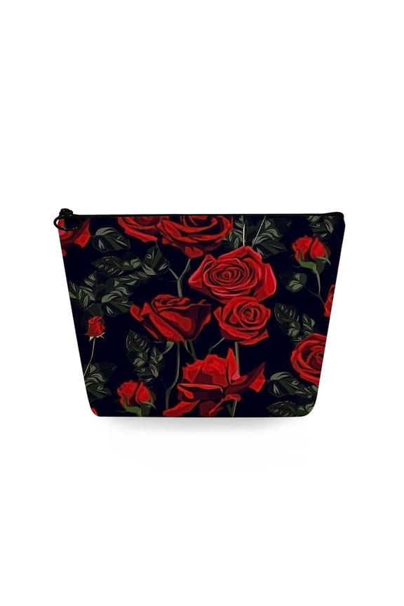 Custom Valentine's Day Gift Bag Love Floral Printed Women's Cosmetic Bags High Quality Pretty Toiletry Bag Organizer Pencil Case