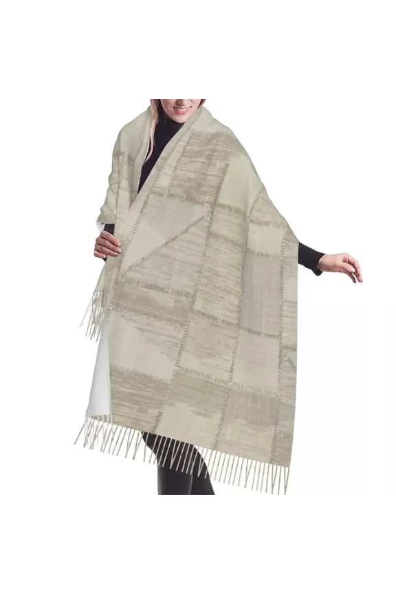Custom Vertical Stripe Pattern Scarf Wrap for Women Long Winter Warm Tassel Shawl Unisex Scarves