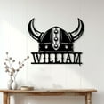 thumbnail image 1 of Custom Viking Helmet Metal Sign – Norse Wall Decor Gift for Men, Dad, Husband, Son, 1 of 4