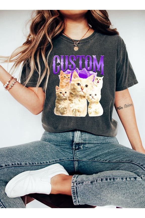 Custom Vintage Cat Pet Unisex Shirt, Retro Dog Shirt, Personalized Pet Shirt, Custom Photo 90S, Unisex Custom Photo Shirt, Name Custom Dog Shirt