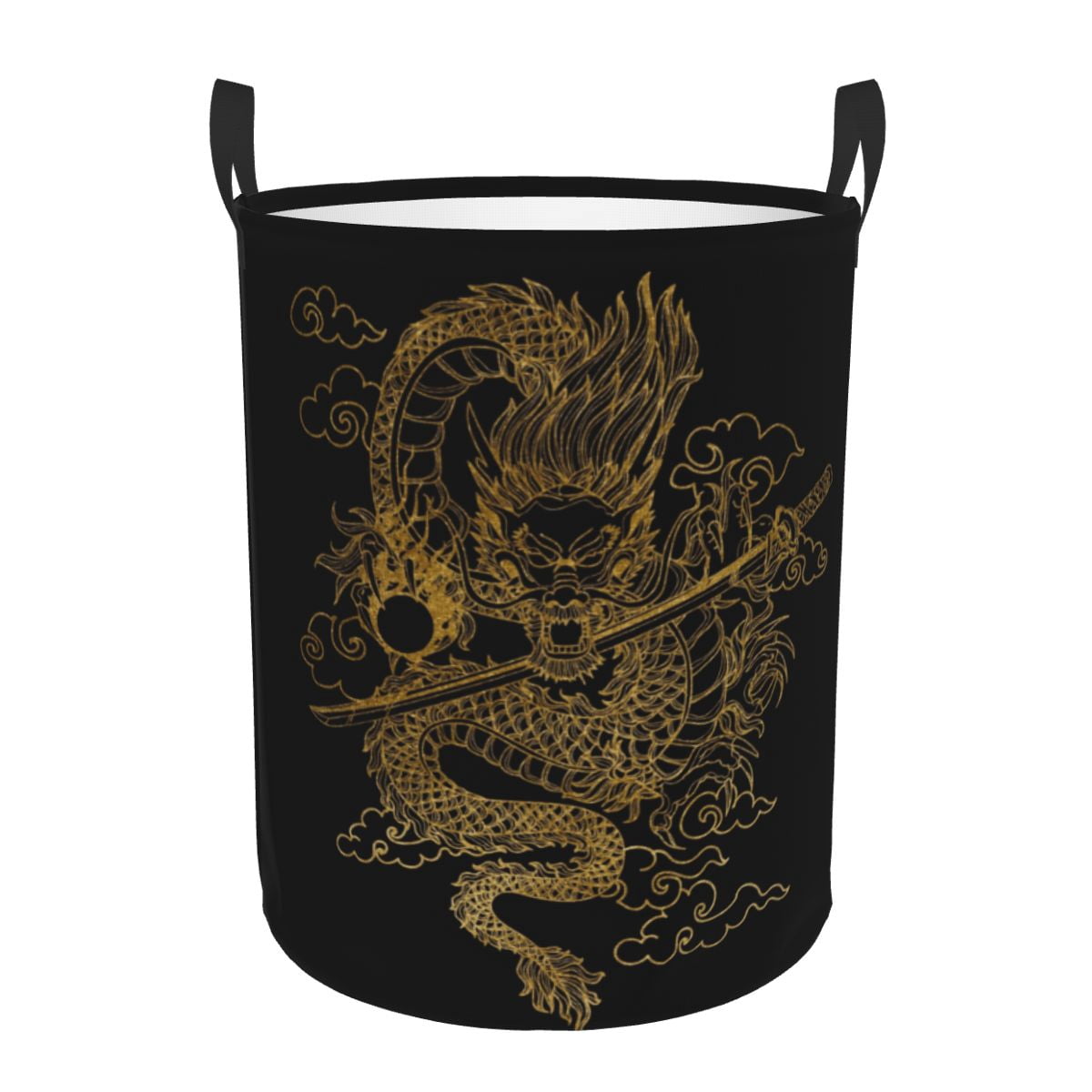 Blue Chinese Dragon Laundry Basket