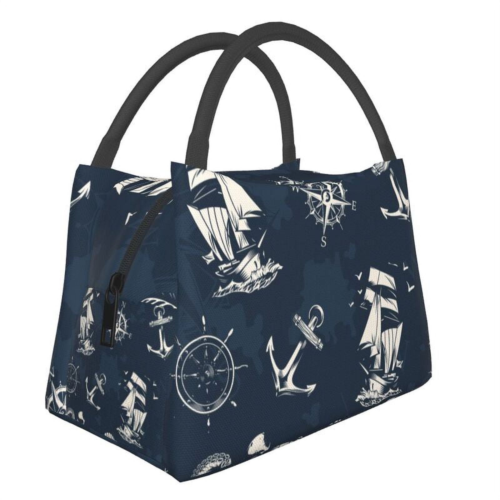 Custom Vintage Pirate's Map Lunch Bag Women Thermal Cooler Insulated ...