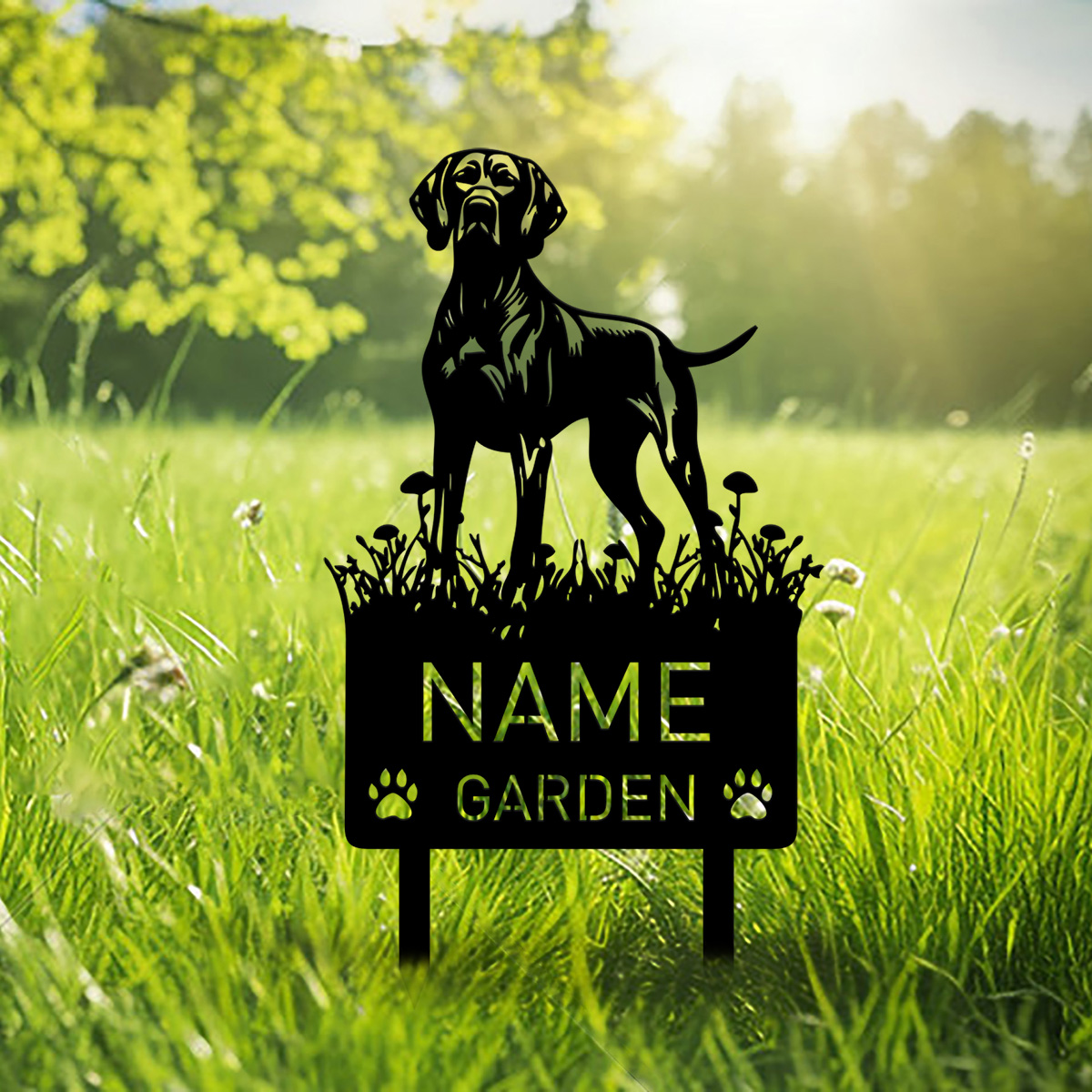 Stake Names Custom Vizsla Dog Metal Memorial Garden Stake Personalized Pet Grave ...