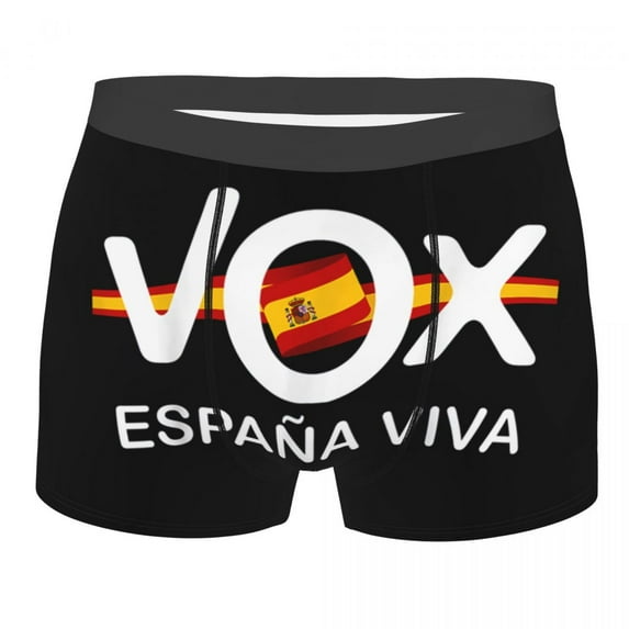 Custom Vox Spanish Flag Underwear Men Breathbale Spain Political Party Boxer Briefs Shorts Panties Soft Underpants For Male