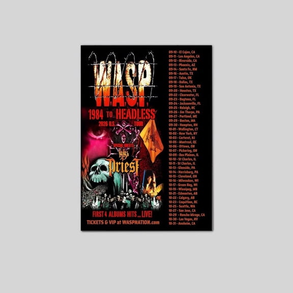 Custom W.A.S.P. Fall 2026 Schedule Poster Size 24''x36'' The Golden Shop