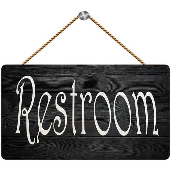 Custom WC Restroom Choose Color Welcome Wooden Hanging Sign 12 x 8 Inch ...
