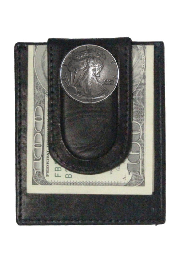 Custom Walking Liberty Half Dollar Heads Paul and Taylor Money Clip Wallet Black