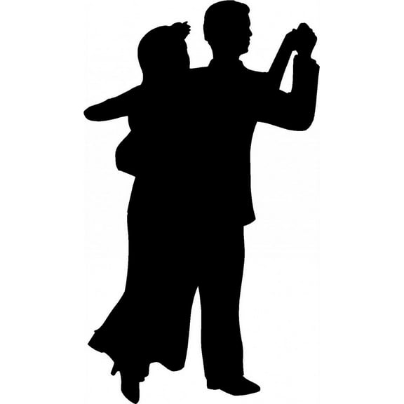 Custom Wall Decal A Couple Dancing Living Room Sticker - Vinyl Wall - : 8 X 16"