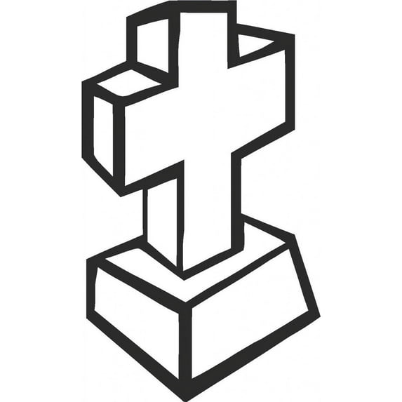 Custom Wall Decal A Cross With A Base Living Room Home Decor Sticker - Vinyl Wall - : 14 X 28"