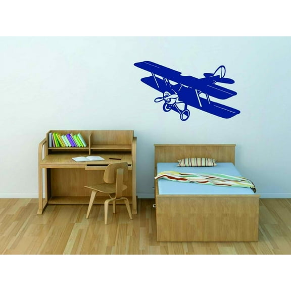 Custom Wall Decal Airplane 5 22"X20" - Kids Boys Bed Room - - Vinyl Wall Sticker