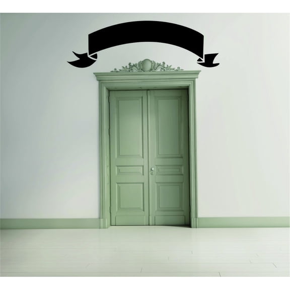 Custom Wall Decal : Angular Ribbon Design Silhouette 20x40 Inches