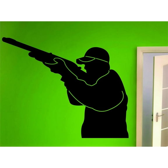Custom Wall Decal Animal Hunting Man Boys Mens Bed Room Sports Hobby Hobbies Home Decor Sticker Vinyl Wall 16X24"