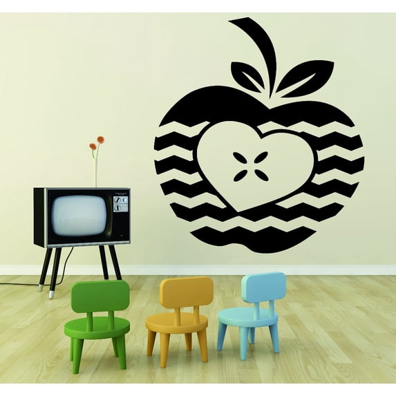 Custom Wall Decal : Apple Heart Student Teacher Classroom 16x24"