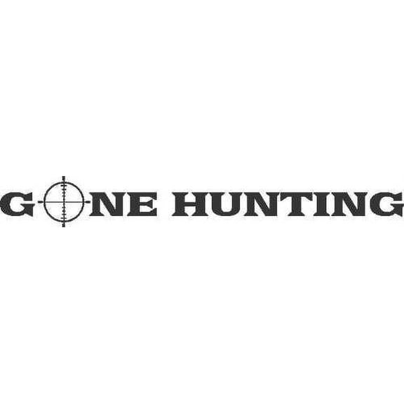 Custom Wall Decal Art Lettering Gone Hunting In The Wild Rifle Sight Scope Sniper Target 8"X22" Home Decor Bedroom Sticker Vinyl Wall