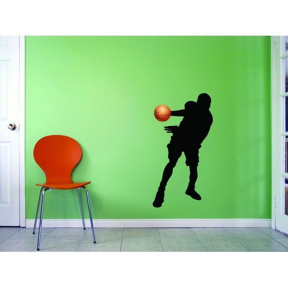 Custom Wall Decal Basketball Dribble Defense Move Score Team Vinyl Wall Decal 14x28 Inches