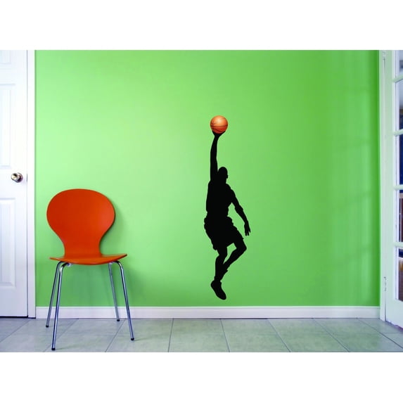 Custom Wall Decal Basketball Lay Up Basket Score Win Vinyl Wall - 10x20"