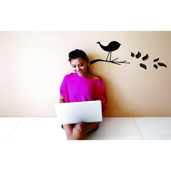Custom Wall Decal : Bird On A Branch 20x40 Inches
