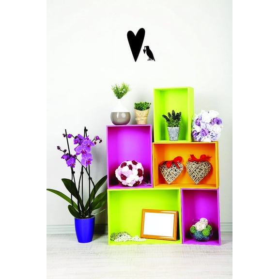 Custom Wall Decal Bird with Hearts Sticker Home Decor Art Vinyl Wall - 20x40"