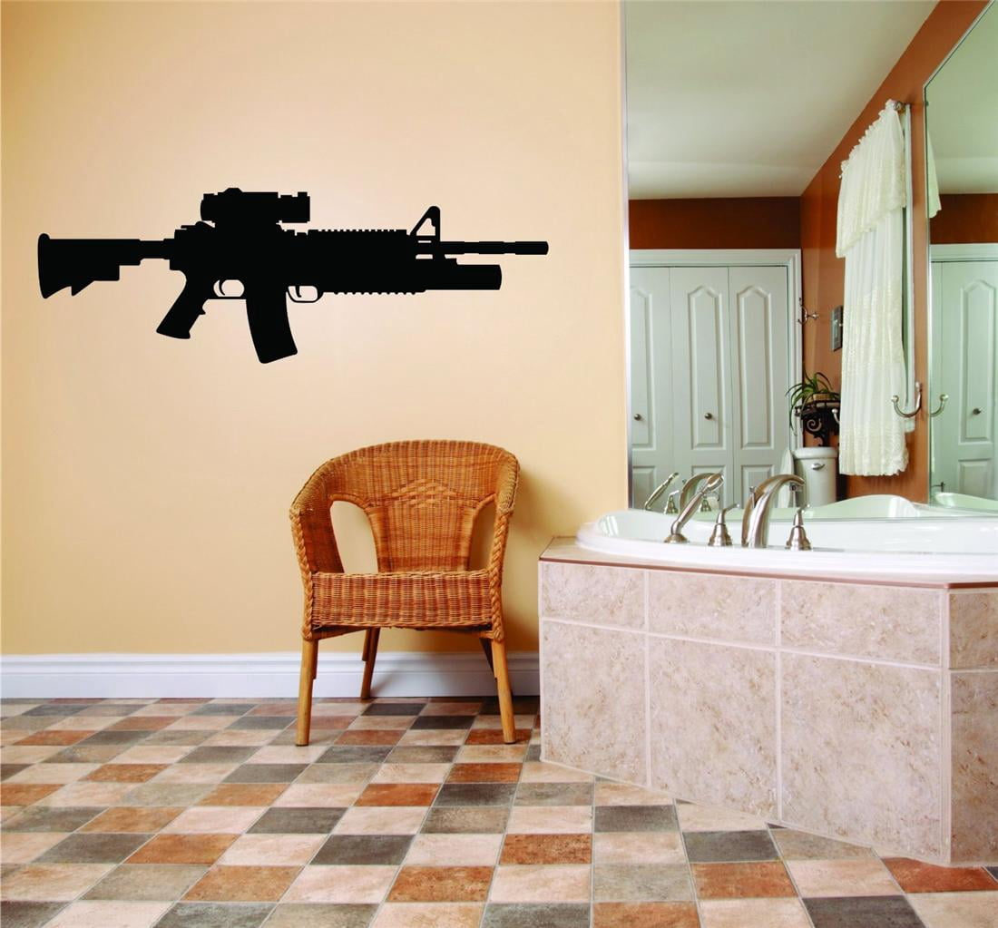 Black Sticker In Wall Custom Wall Decal - Black - - Vinyl Wall Sticker 14X50