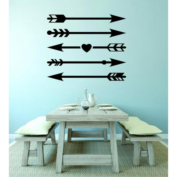 Custom Wall Decal : Bow Arrow Valentines Day Love Home Decor Living Room Bedroom Picture Art 12x18