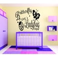 thumbnail image 1 of Custom Wall Decal : Butterfly Kisses Ladybug Hugs Baby Girl Bedroom 16x24", 1 of 1