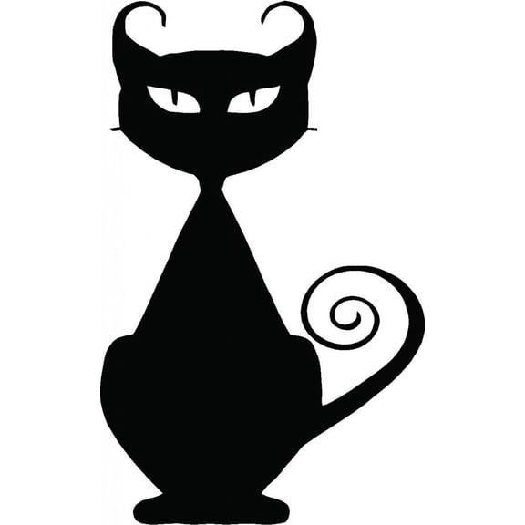 Custom Wall Decal Cat (2) Living Room Sticker - Vinyl Wall - : 8 X 16"